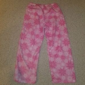 Pink Fleece Snowflake Pajama Pants